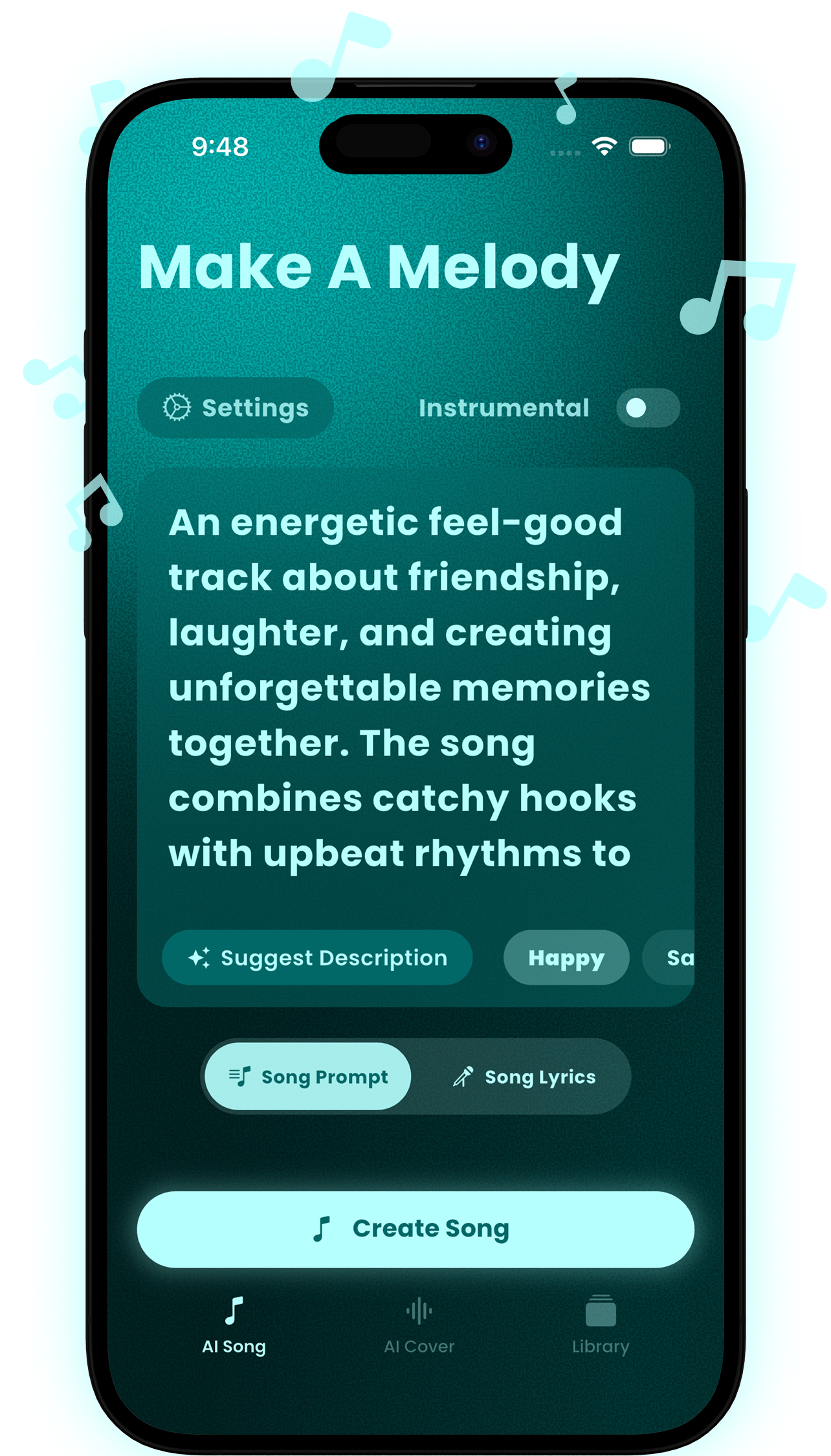 MelodAI App Mockup